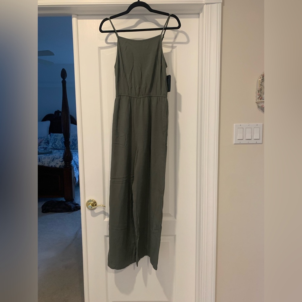 Green canvas jump suit
